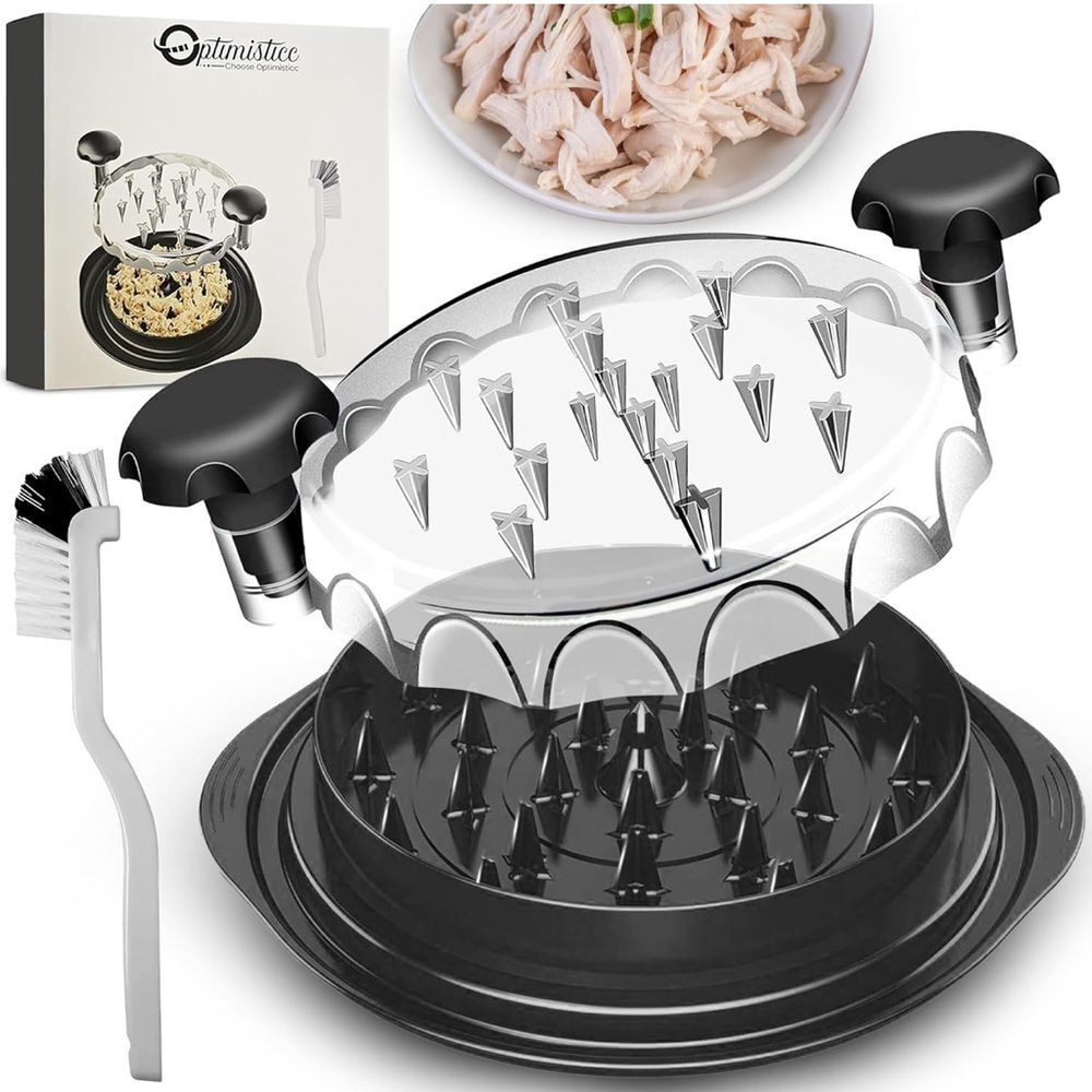 Chicken Shredder with Cleaner Brush Black Meat Shredder Nonslip Handles OW